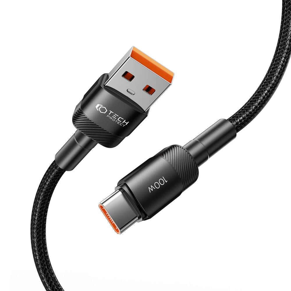 Tech-Protect Ultraboost Evo USB-A til USB-C-kabel 1000W/5A 25cm - Svart