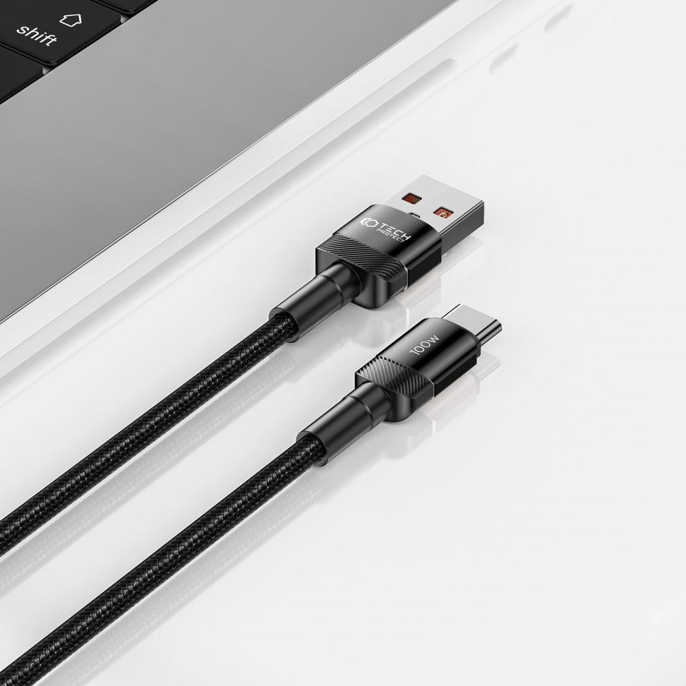 Tech-Protect Ultraboost Evo USB-A til USB-C-kabel 1000W/5A 2m - Svart