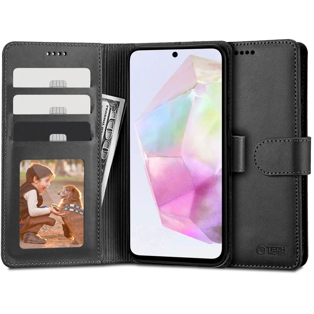 Samsung Galaxy A35 (5G) Tech-Protect Flip Wallet m. Lommebok - Svart