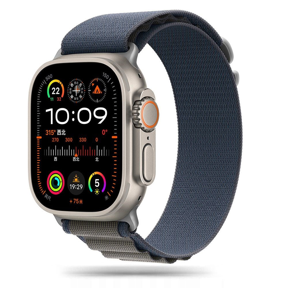 Apple Watch (42/44/SE/45/46/49 mm) Tech-Protect Nylon Pro klokkerem - mørkeblå / grå