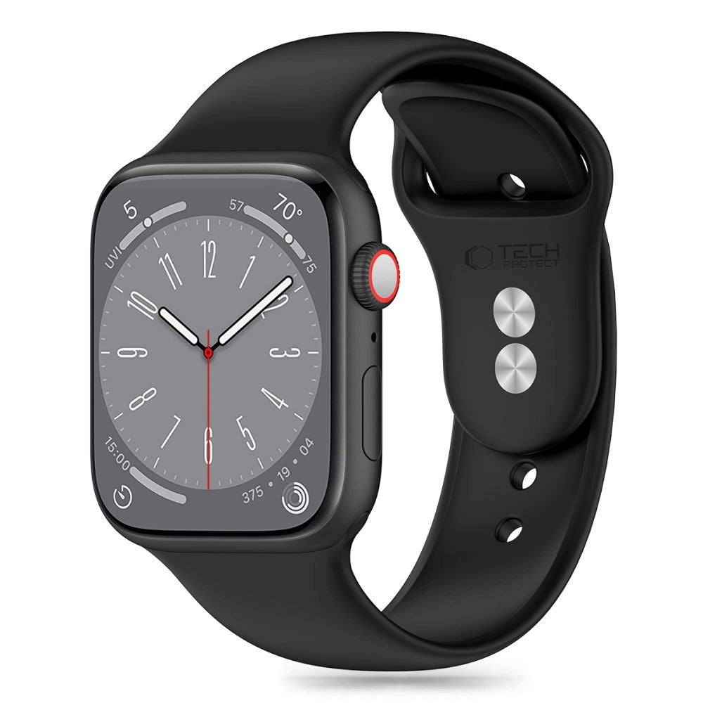 Apple Watch (42/44/SE/45/46/49 mm) Tech-Protect silikonstropp - svart