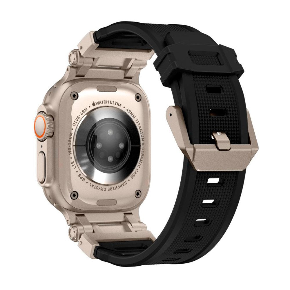 Tech-Protect Apple Watch (42/44/SE/45/46/49 mm) Delta Pro Silikonstropp - Svart / Titanium