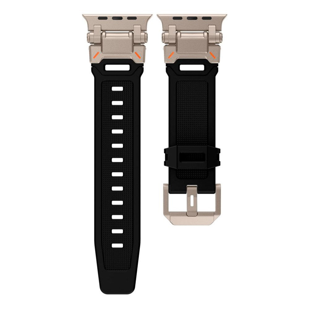 Tech-Protect Apple Watch (42/44/SE/45/46/49 mm) Delta Pro Silikonstropp - Svart / Titanium