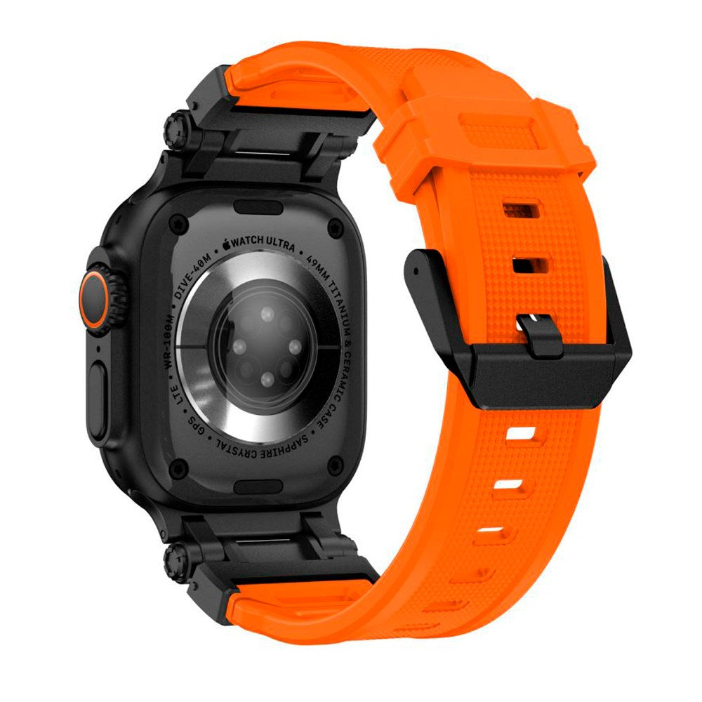 Tech-Protect Apple Watch (42/44/SE/45/46/49 mm) Delta Pro silikonrem - svart / oransje