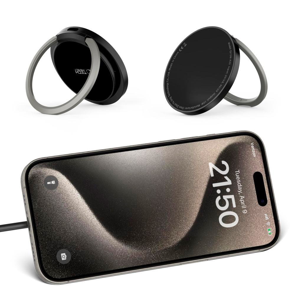 Tech-Protect A33 magnetisk trådløs lader 15W - MagSafe-kompatibel - Svart