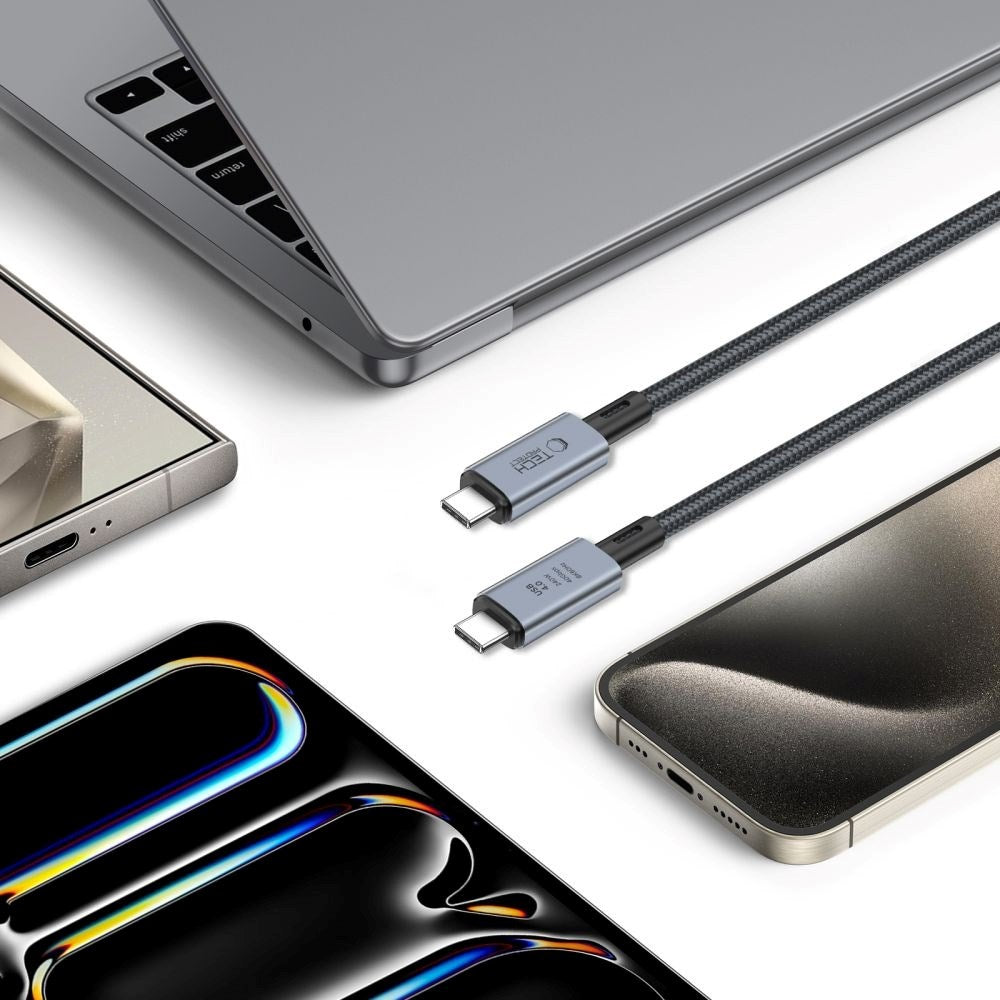 Tech-Protect Ultraboost 8K 40GBPS USB-C til USB-C-kabel PD 240W 2m - Svart
