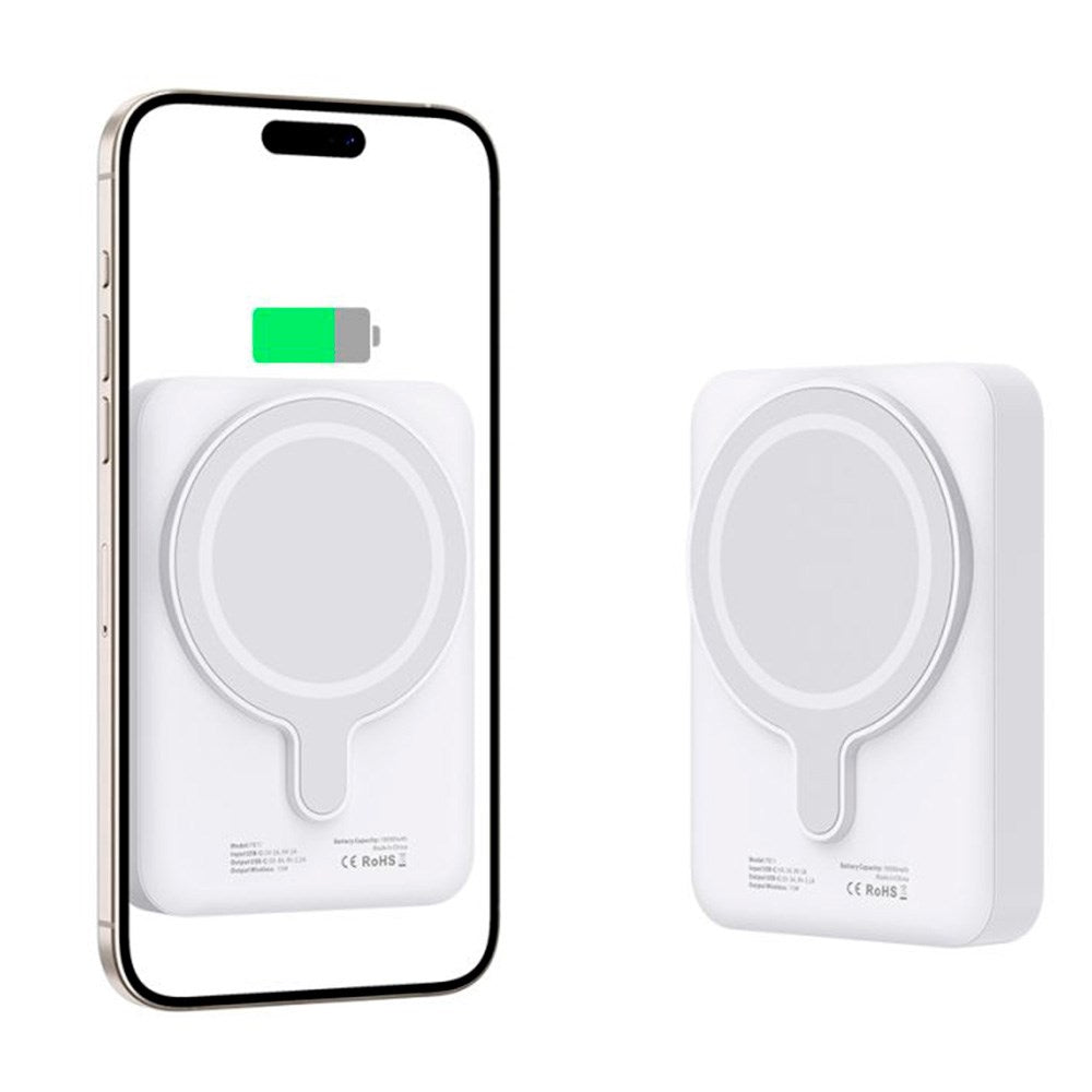 Tech-Protect Wireless Powerbank 10000 mAh - MagSafe-kompatibel - Hvit