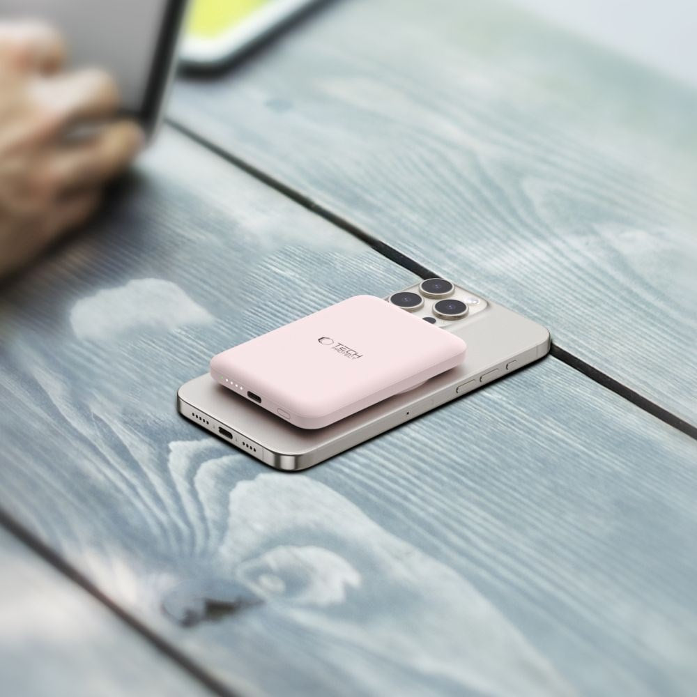 Tech-Protect Wireless Powerbank 5000 mAh - MagSafe-kompatibel - Rosa