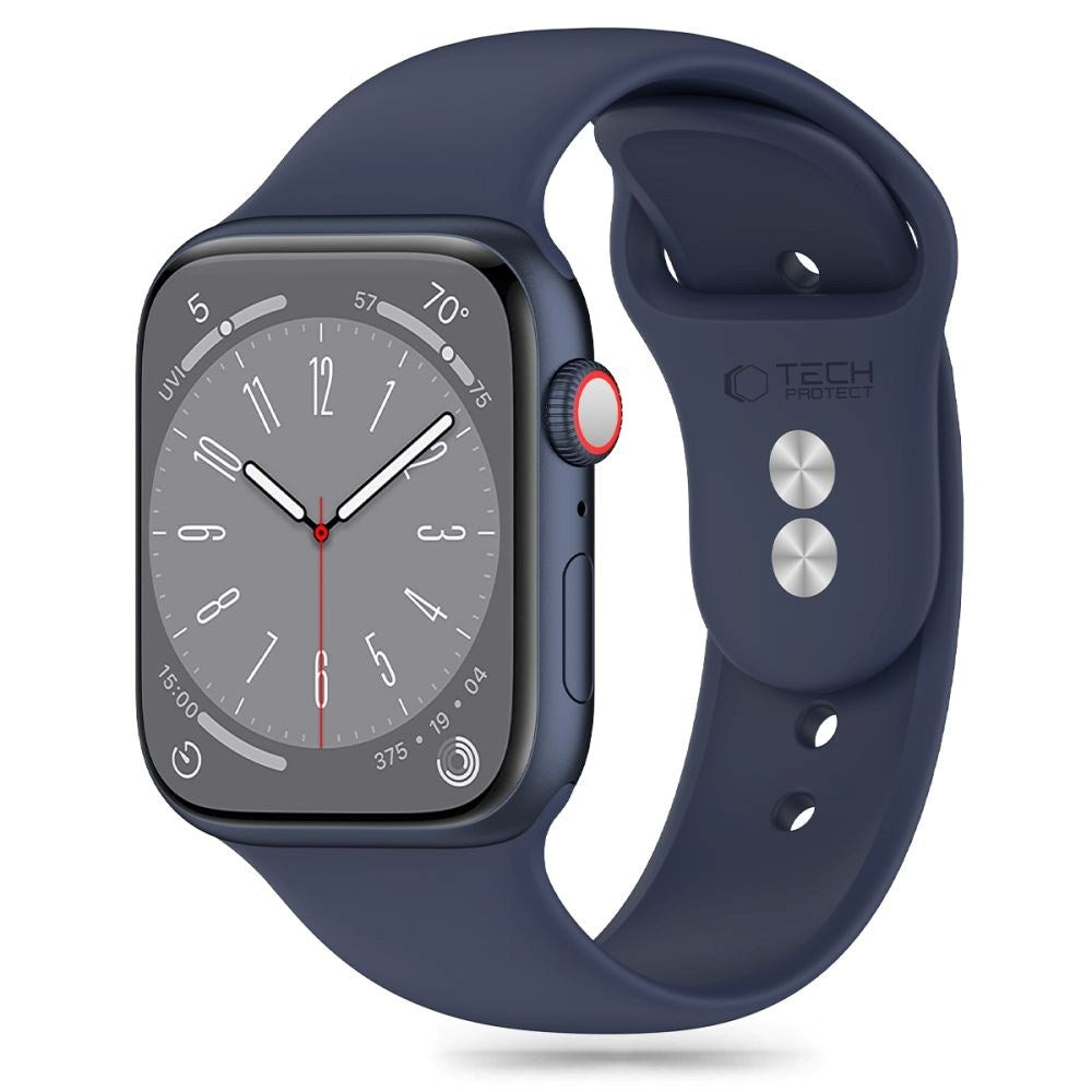 Apple Watch (42/44/SE/45/46/49 mm) Tech-Protect silikonstropp - midnattsblå