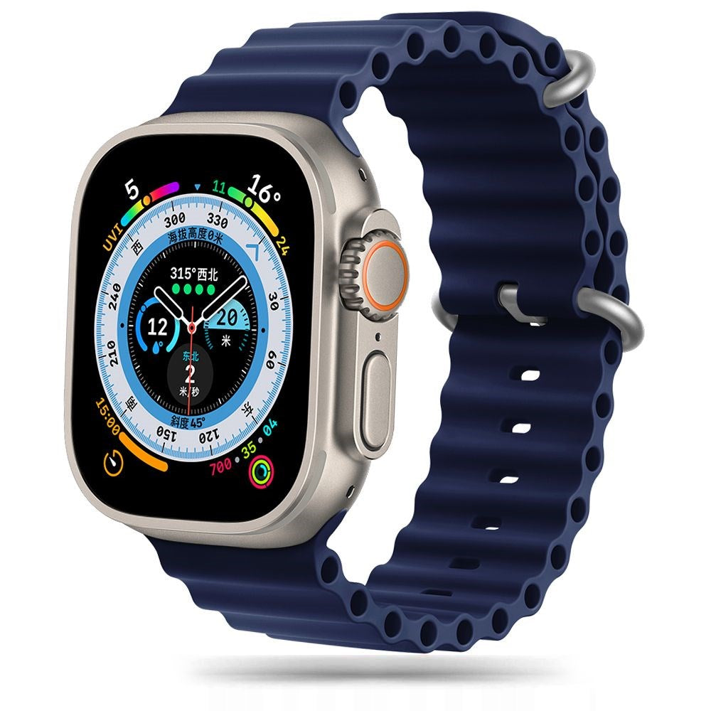 Tech-Protect Apple Watch (42/44/SE/45/46/49 mm) Iconband Pro silikonstropp - mørkeblå