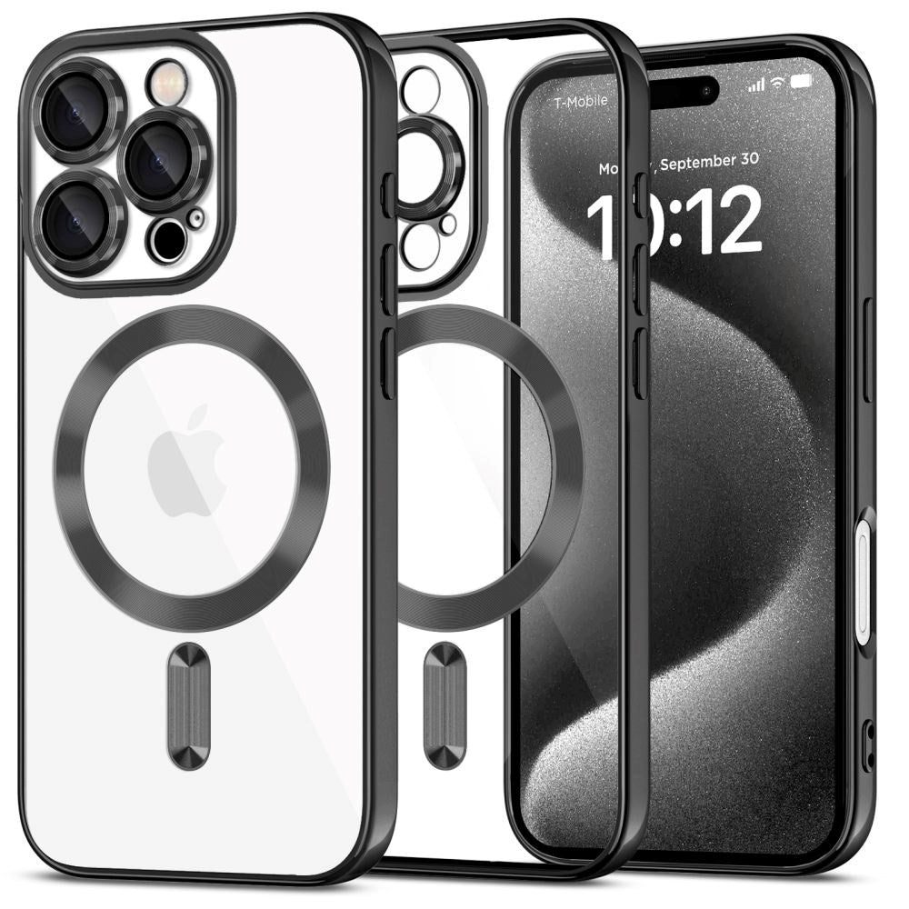 iPhone 16 Pro Tech-Protect Magflex Bakdeksel - MagSafe-kompatibelt - Gjennomsiktig / Svart