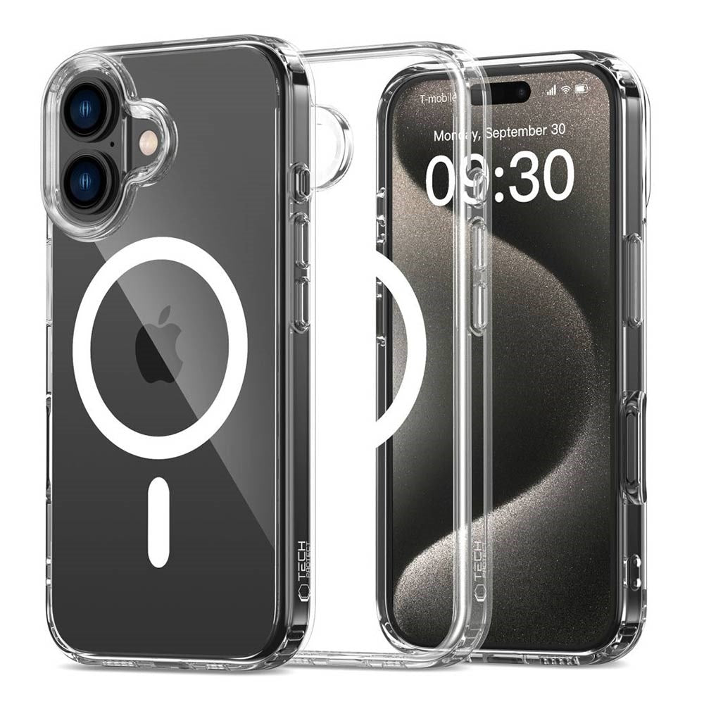 iPhone 16 Plus Tech-Protect Flexair Hybrid Bakdeksel - MagSafe-kompatibel - Gjennomsiktig