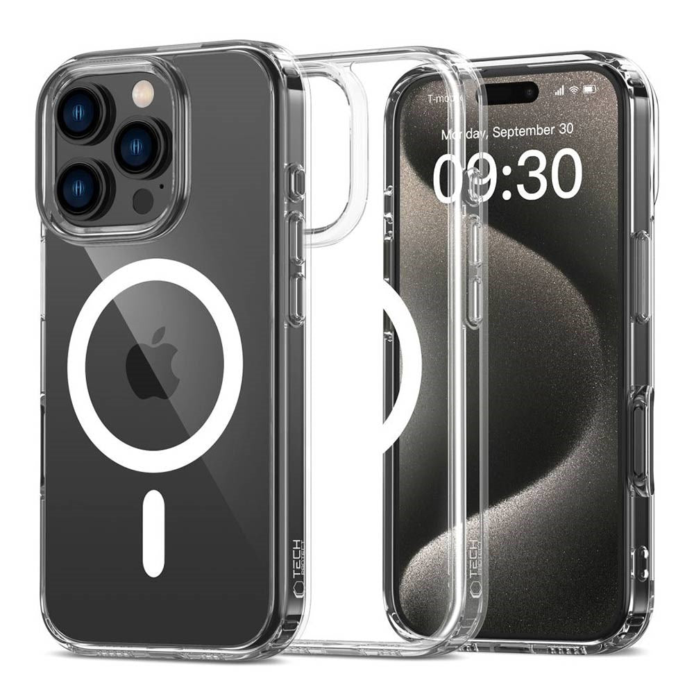 iPhone 16 Pro Max Tech-Protect Flexair Hybrid Bakdeksel - MagSafe-kompatibel - Gjennomsiktig