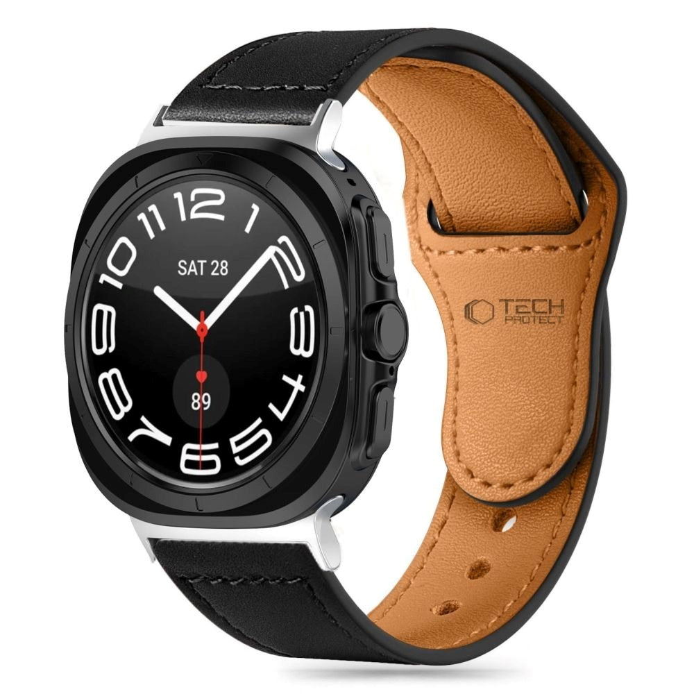 Samsung Galaxy Watch Ultra (47 mm) Tech-Protect Leatherfit ekte skinnrem - svart