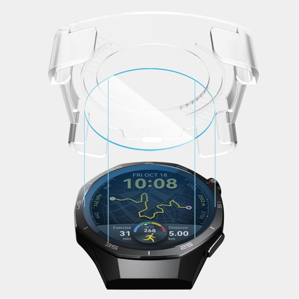 Tech-Protect Easy Set+ Huawei Watch GT 5 Pro (46mm) Skærmbeskyttelsesglas - inkl. Installationsramme - 2 stk. - Gennemsigtig