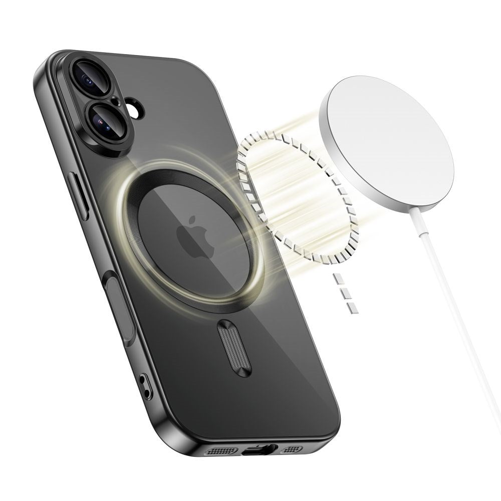 Tech-Protect iPhone 17 MagFlex Cover - MagSafe Kompatibel - Sort / Gennemsigtig