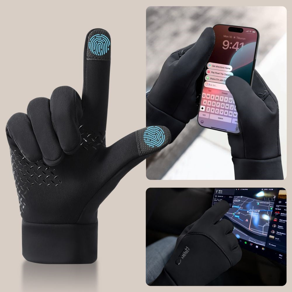 Tech-Protect Touch Screen Handsker - (25 x 23 cm) - Sort