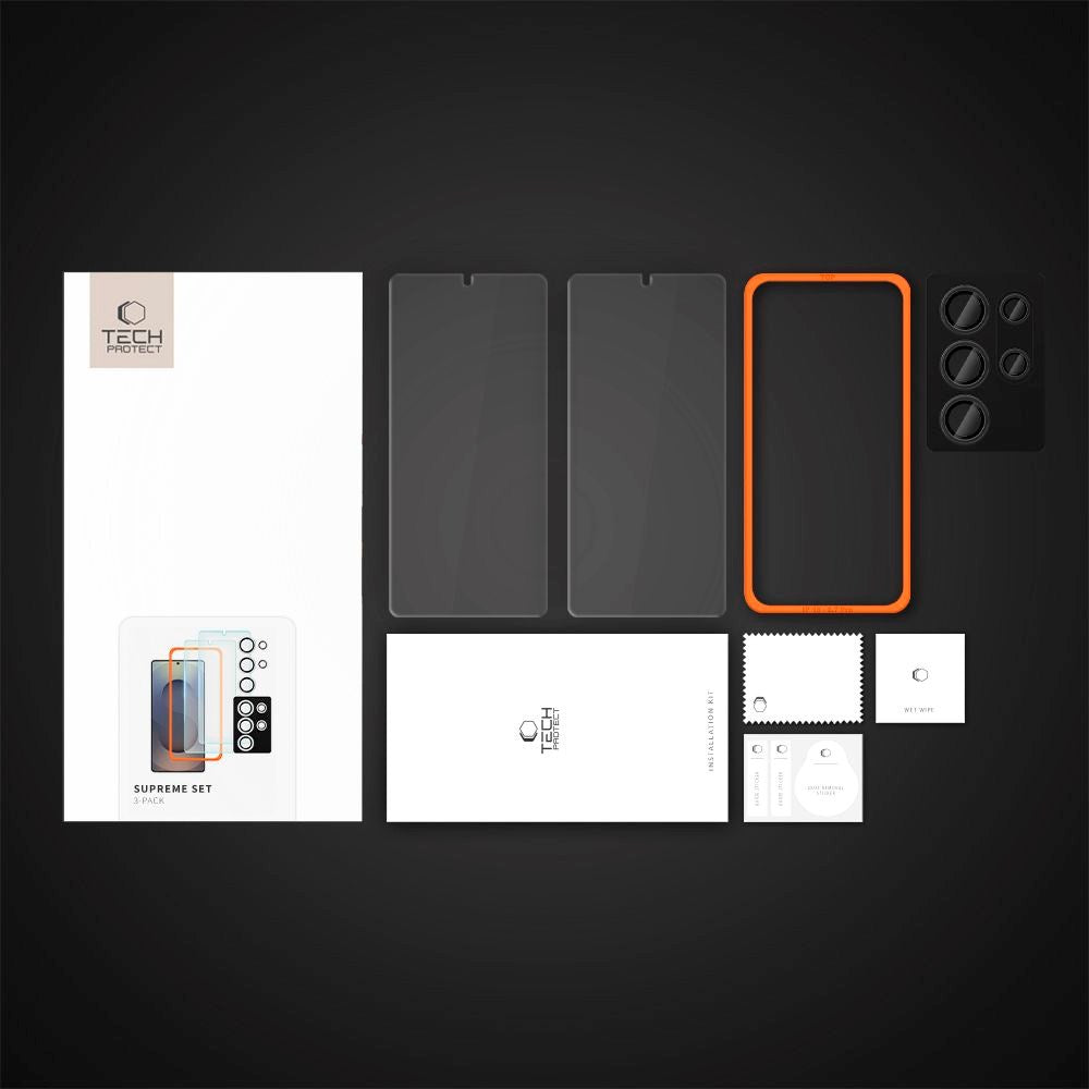 3-i-1 Tech-Protect Supreme Set - Samsung Galaxy S25 Ultra - Gjennomsiktig