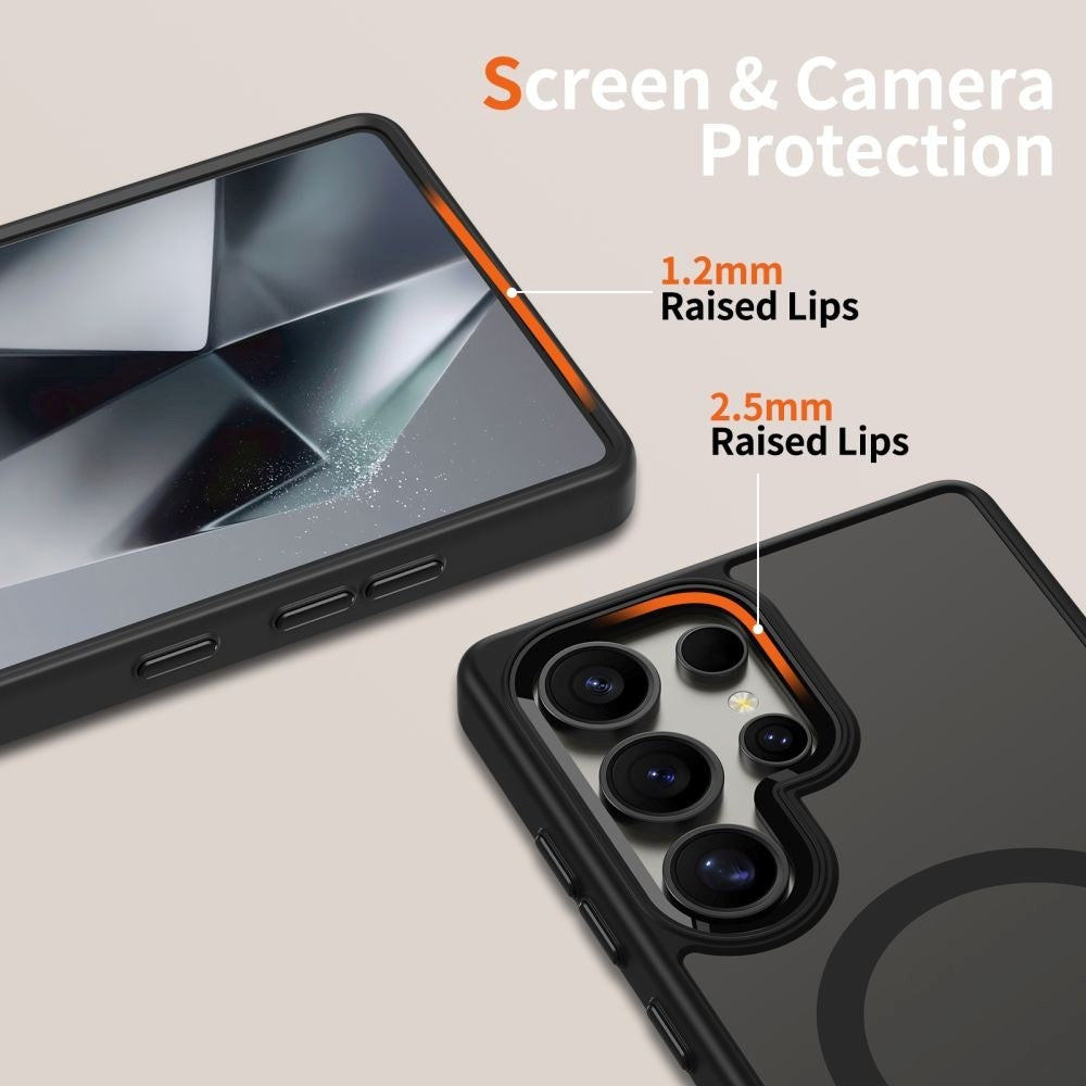 Samsung Galaxy S25 Ultra Tech-Protect Magmat Bagside Cover - MagSafe Kompatibel - Gennemsigtig / Sort