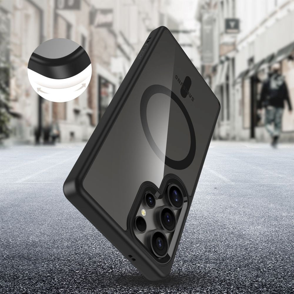 Samsung Galaxy S25 Ultra Tech-Protect Magmat Bagside Cover - MagSafe Kompatibel - Gennemsigtig / Sort