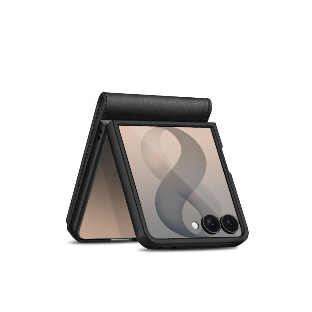 Samsung Galaxy Z Flip8 Tech-Protect Wallet Kunstlæder Flip Cover - Sort