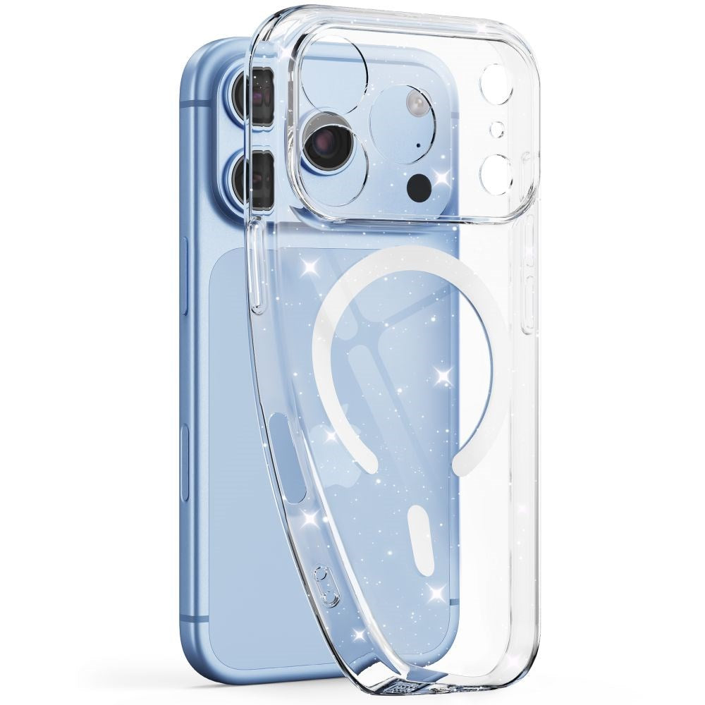 Tech-Protect iPhone 18 Pro Max / 17 Pro Max FlexAir Mobilcover - MagSafe Kompatibel - Gennemsigtig / Glitter