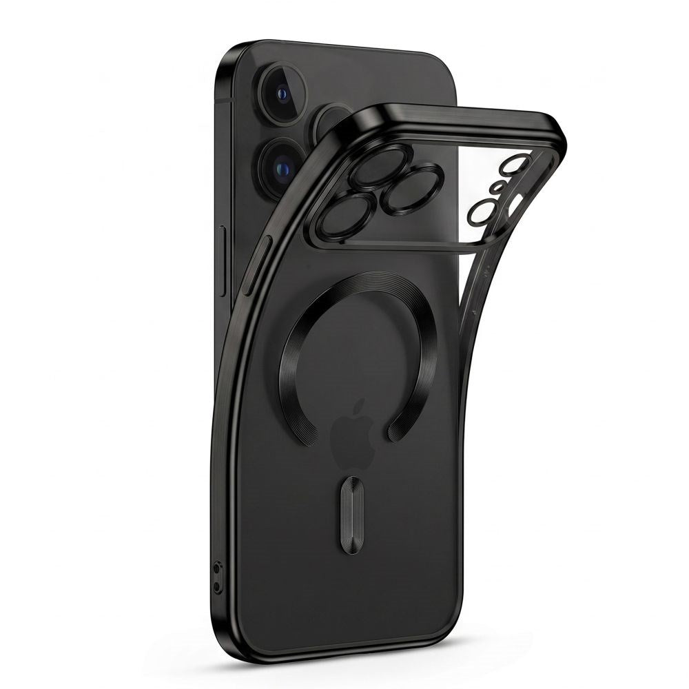 Tech-Protecti Phone 18 Pro Max / 17 Pro Max MagFlex Cover - MagSafe Kompatibel - Sort / Gennemsigtig