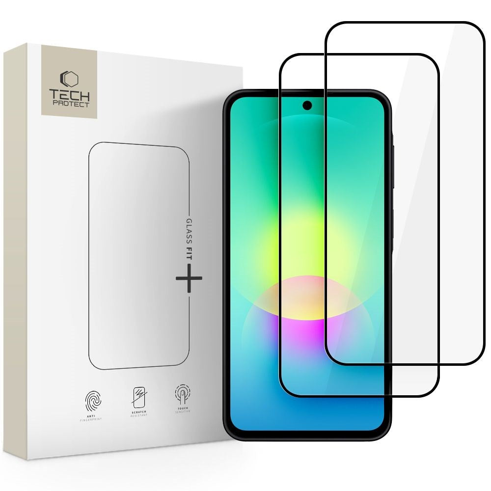 Samsung Galaxy A27 Tech-Protect Glass Fit+ Skærmglas - 2 stk - Gennemsigtig / Sort Kant