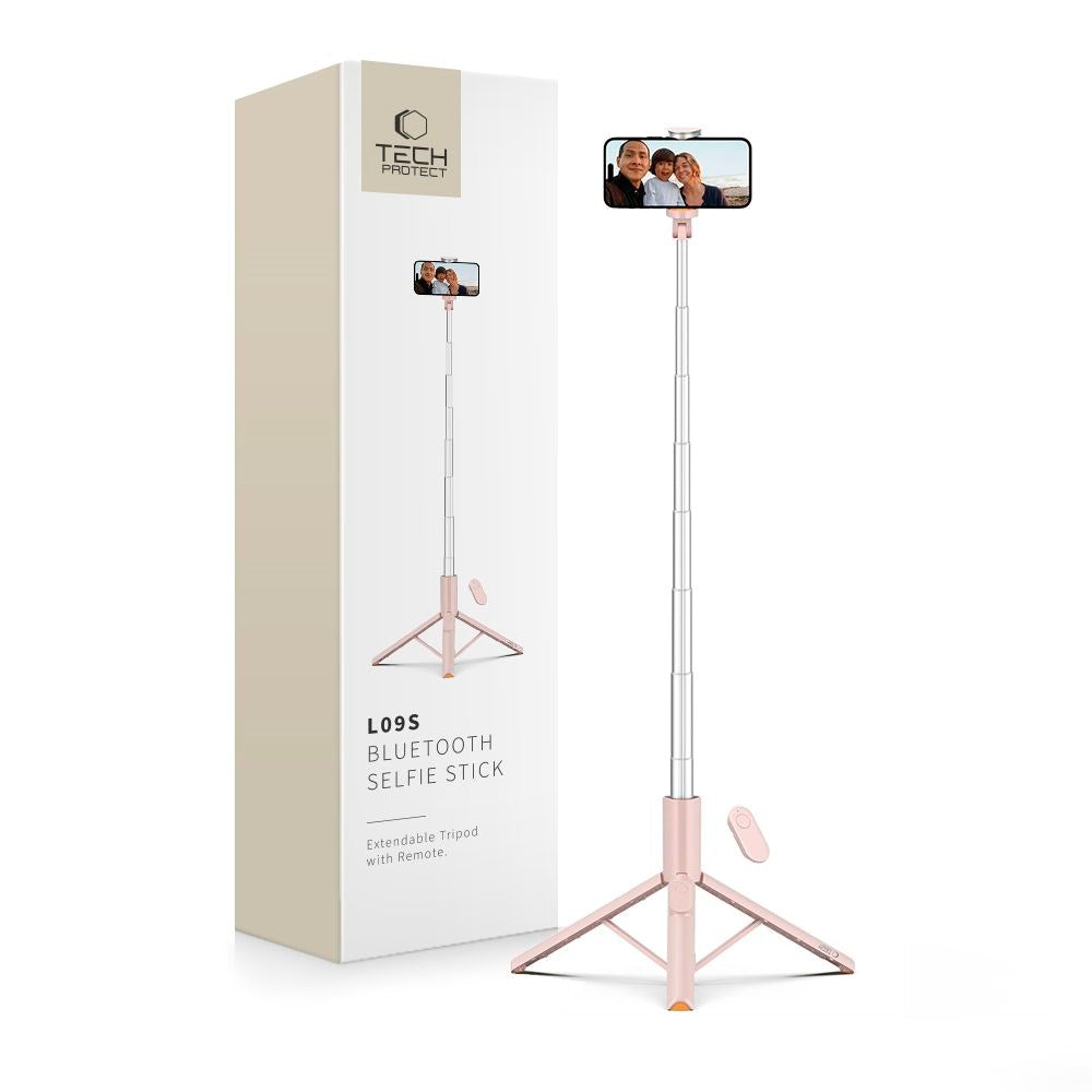 Bluetooth Selfie Stick Tripod - Tech-Protect - Lyserød