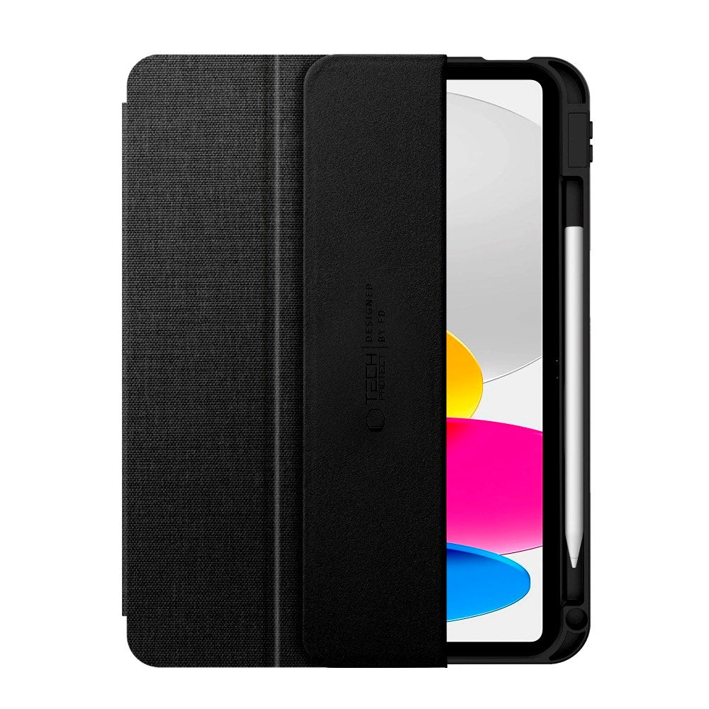 Tech-Protect - iPad 11" (2025) / 10.9" (2024 / 2022) - Canvas Flip Cover m. Pen Holder - Sort