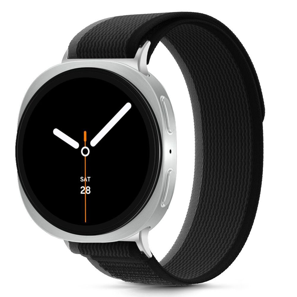 Samsung Galaxy Watch 8 / 9 / Classic (40 / 44 / 46mm) Tech-Protect Nylon Stripe Rem - Sort / Orange