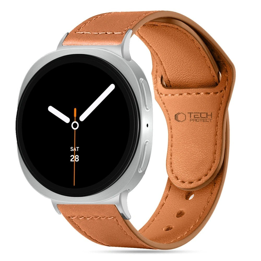 Tech-Protect Samsung Galaxy Watch 8 / 8 Classic (40 / 44 / 46mm) Leatherfit Rem - Ægte Læder - Brun