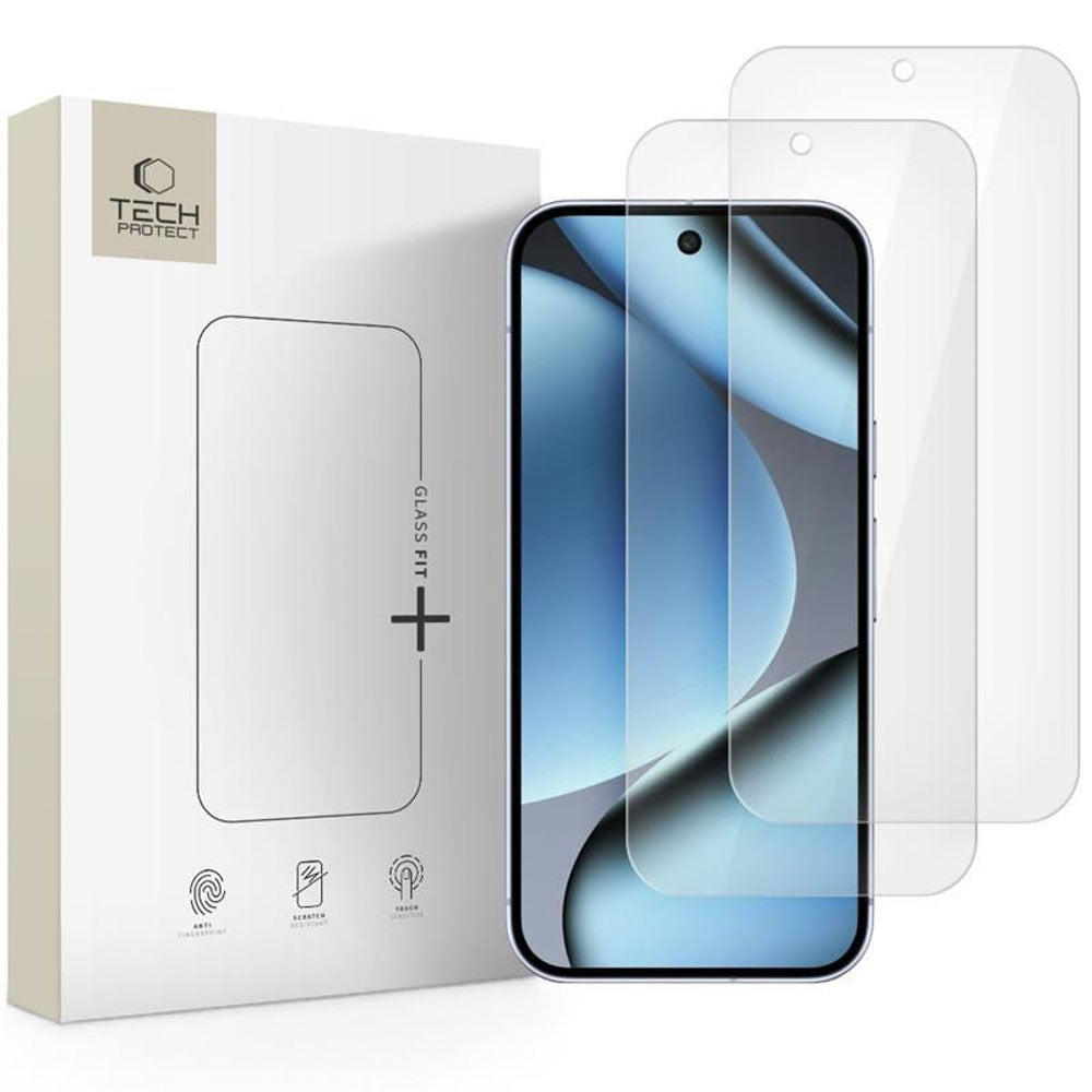 Google Pixel 11 Pro XL / 10 Pro XL / 9 Pro XL Tech-Protect Glass Fit+ Hærdet Skærmbeskyttelsesglas - 2 stk - Gennemsigtig