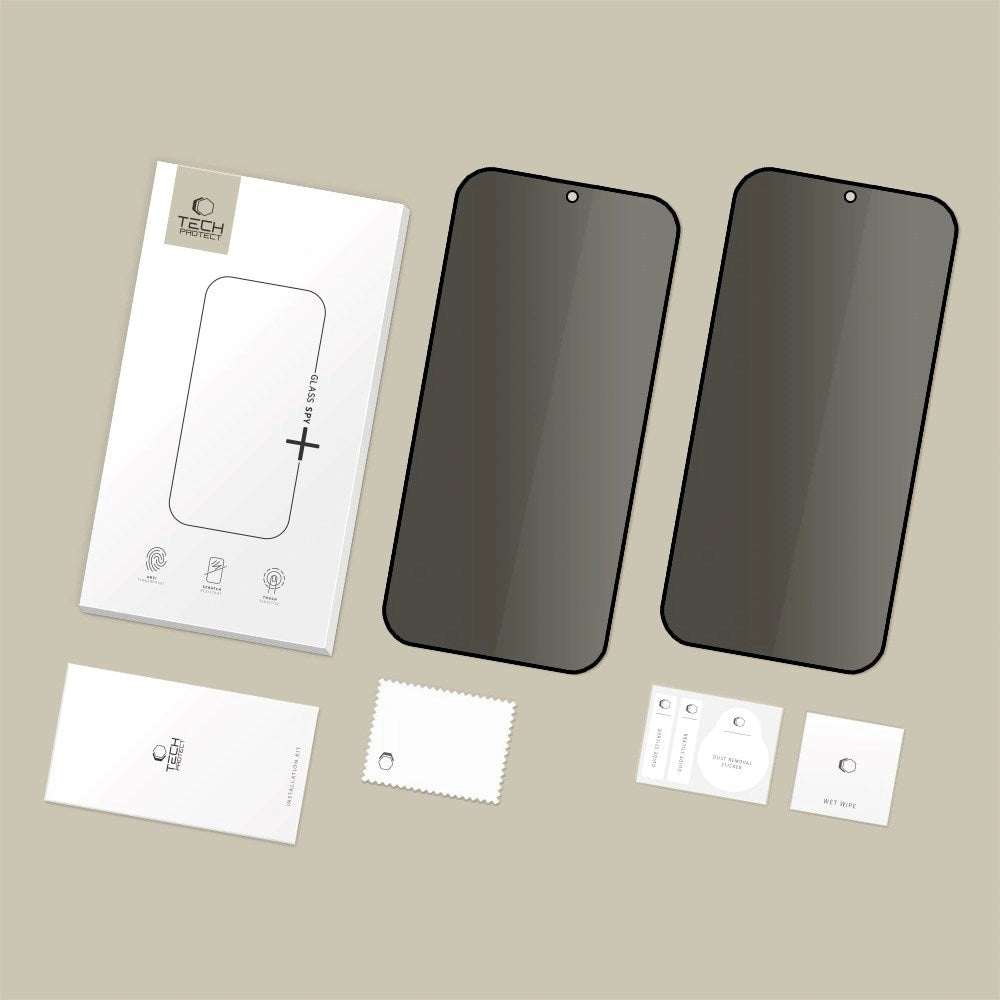 Samsung Galaxy S26 Tech-Protect - Glass Spy+ Skærmbeskyttelsesglas - Privacy Funktion - 2 stk. - Gennemsigtig