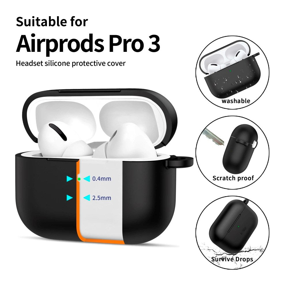 Tech-Protect - Apple AirPods Pro (3. gen.) Silicone Hook Cover - Sort