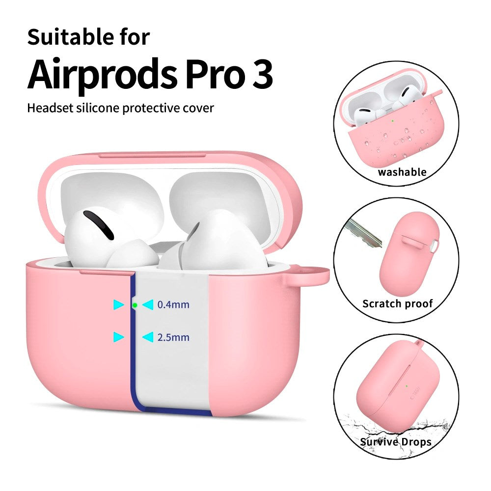 Tech-Protect - Apple AirPods Pro (3. gen.) Silicone Hook Cover - Lyserød