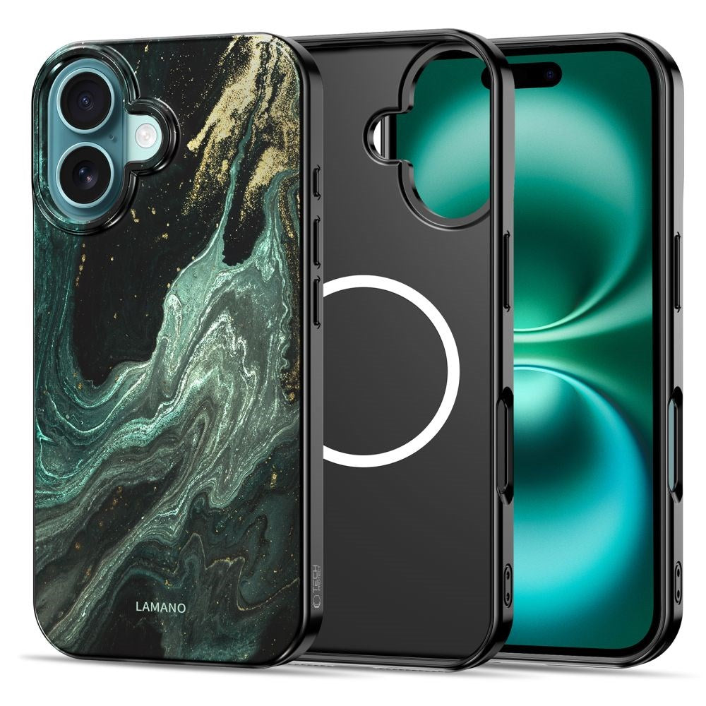 Tech-Protect iPhone 16 Lamano Bagside Cover - MagSafe Kompatibel - Verde Aura
