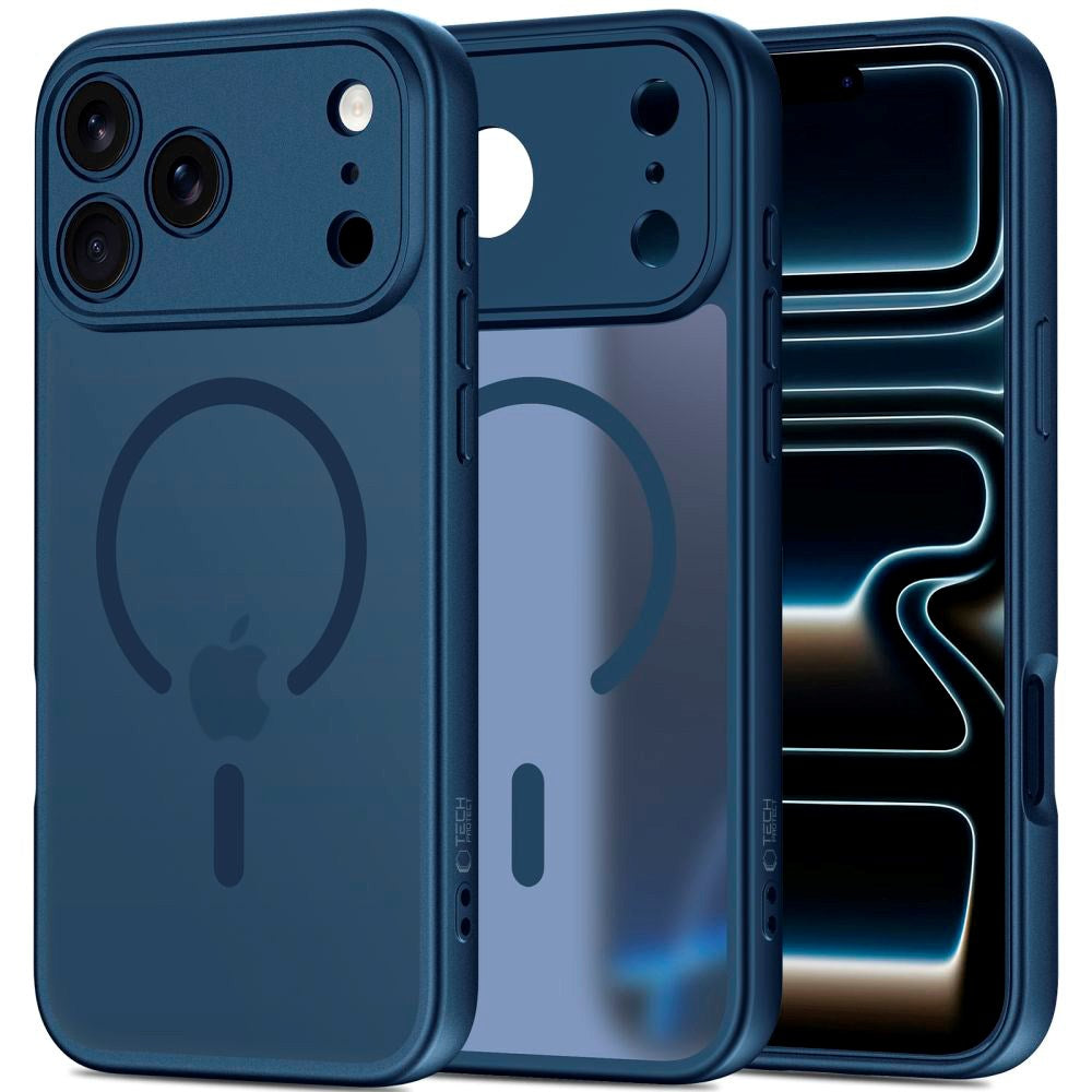 Tech-Protect iPhone 17 Pro BasicMag Hybrid Bagside Cover - MagSafe Kompatibel - Mat Blå