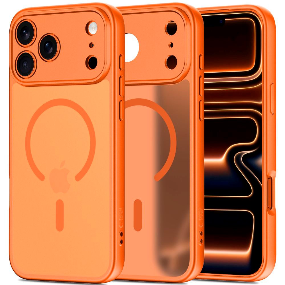 Tech-Protect iPhone 17 Pro Max BasicMag Hybrid Bagside Cover - MagSafe Kompatibel - Mat Orange
