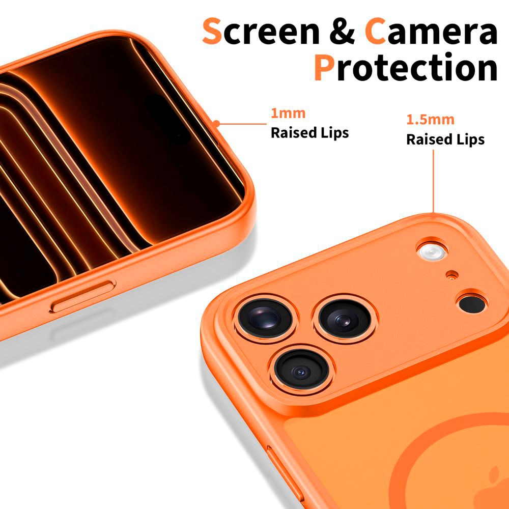 Tech-Protect iPhone 17 Pro Max BasicMag Hybrid Bagside Cover - MagSafe Kompatibel - Mat Orange