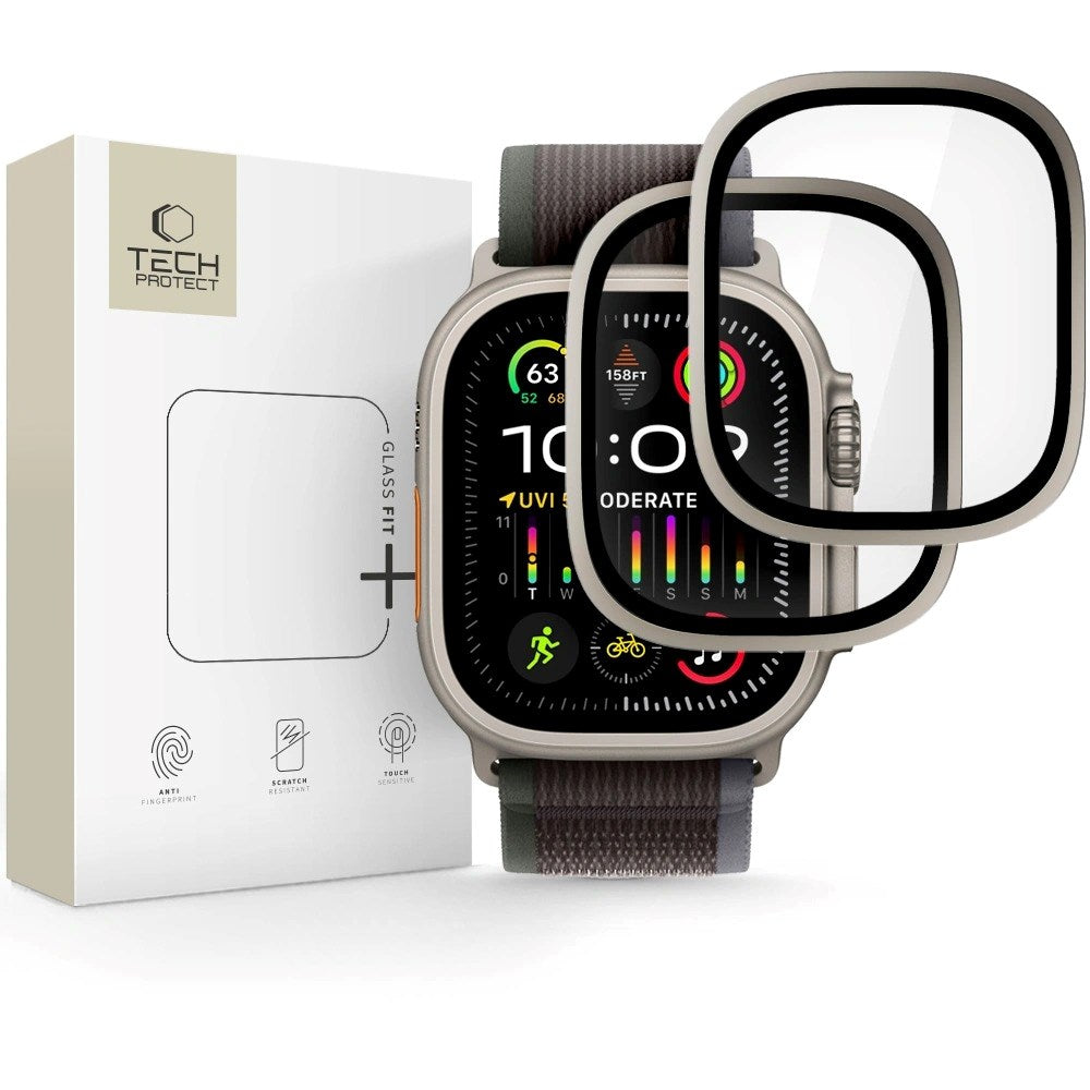 Apple Watch Ultra 3 / 2 / 1 (49mm) Tech-Protect Skærmbeskyttelse - 2 stk. - Titaniumgrå