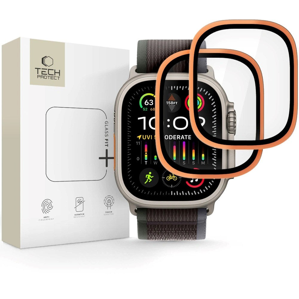 Apple Watch Ultra 3 / 2 / 1 (49mm) Tech-Protect Skærmbeskyttelse - 2 stk. - Cosmic Orange