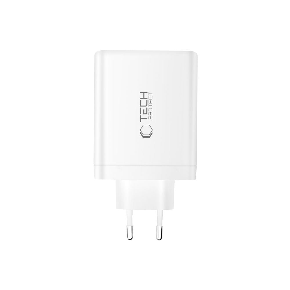 Tech-Protect Vægoplader m. 1 x USB-A & 3 x USB-C - 140W - Hvid