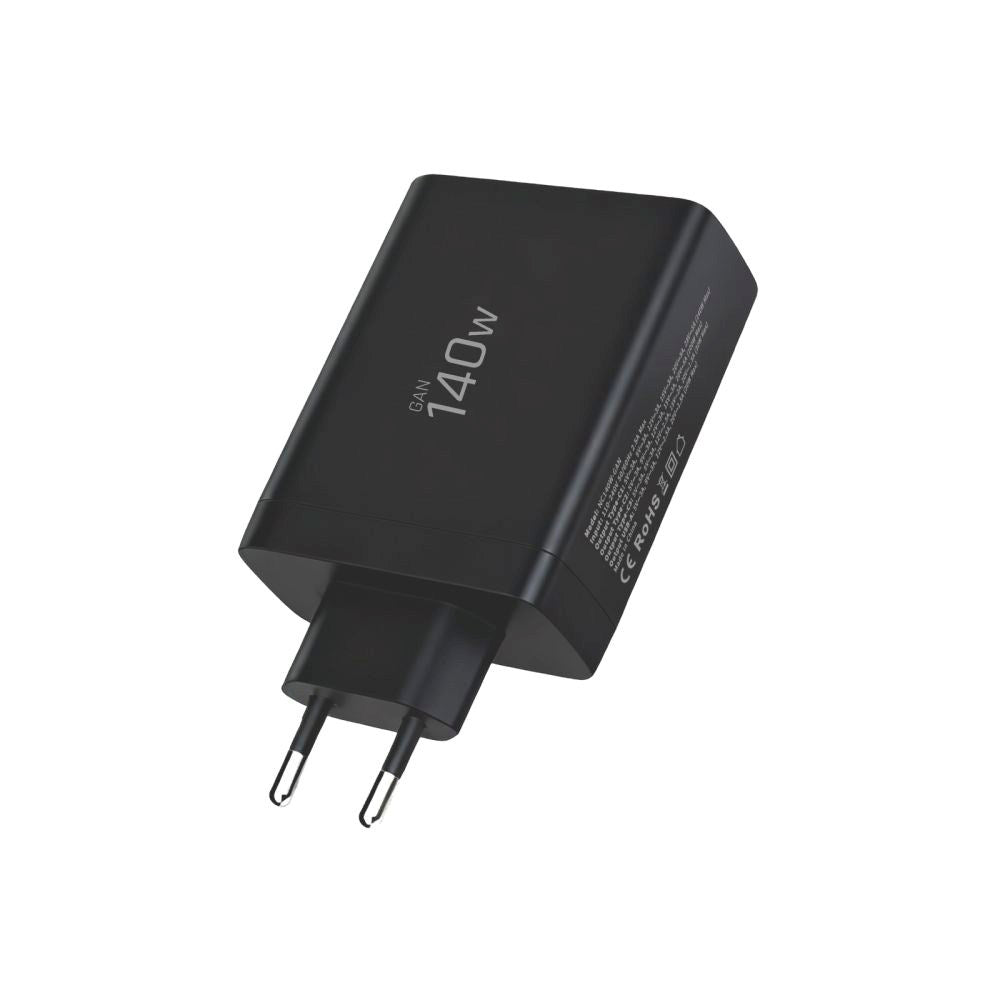 Tech-Protect Vægoplader m. 1 x USB-A & 3 x USB-C - 140W - Sort