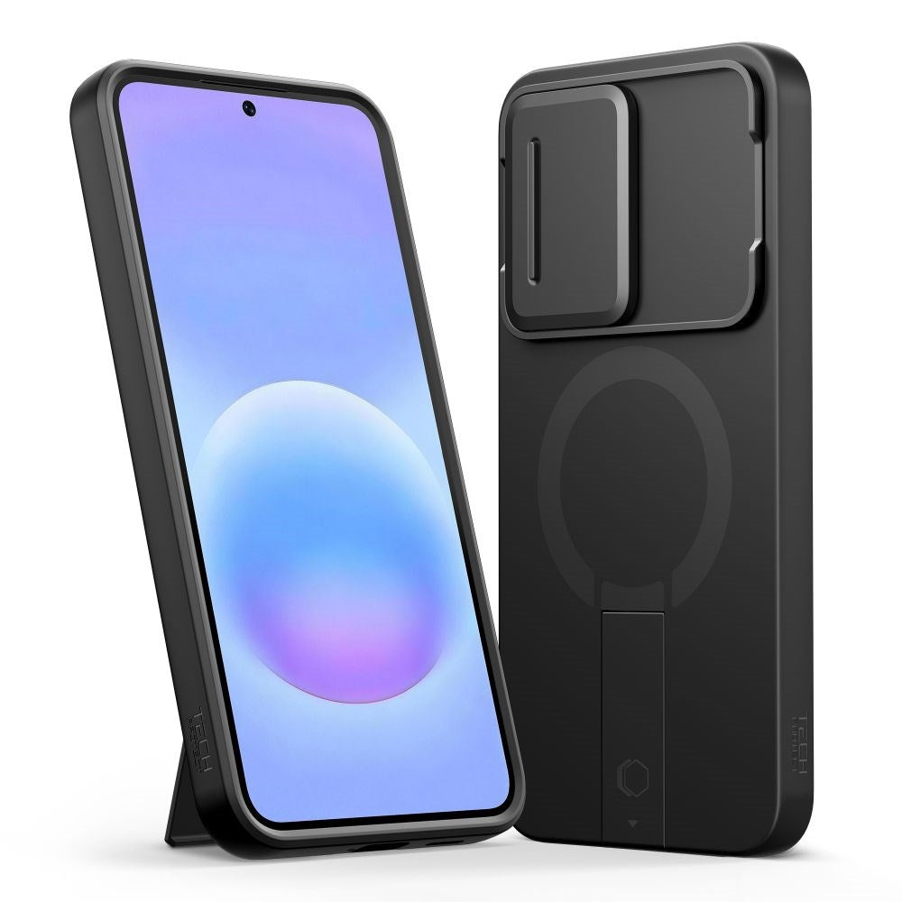 Samsung Galaxy A57 Tech-Protect Kevlar Aura Hybrid Bagside Cover - MagSafe Kompatibel - Sort