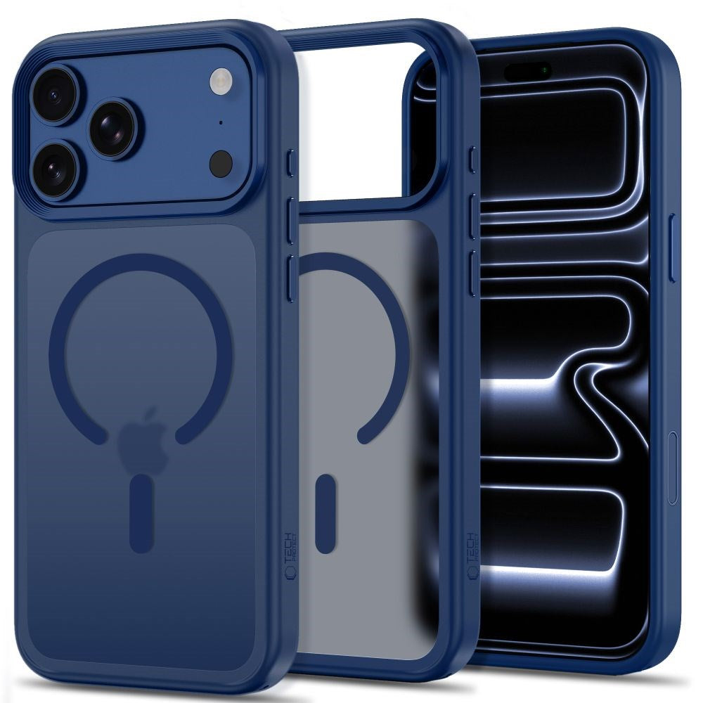 Tech-Protect iPhone 18 Pro / 17 Pro MagMat Mobil Cover - MagSafe Kompatibel - Mat Mørkeblå
