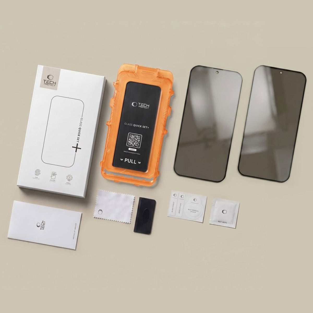 Samsung Galaxy S26 FE Tech-Protect Quick Set Spy+ Privacy Beskyttelsesglas - 2 stk - Gennemsigtig