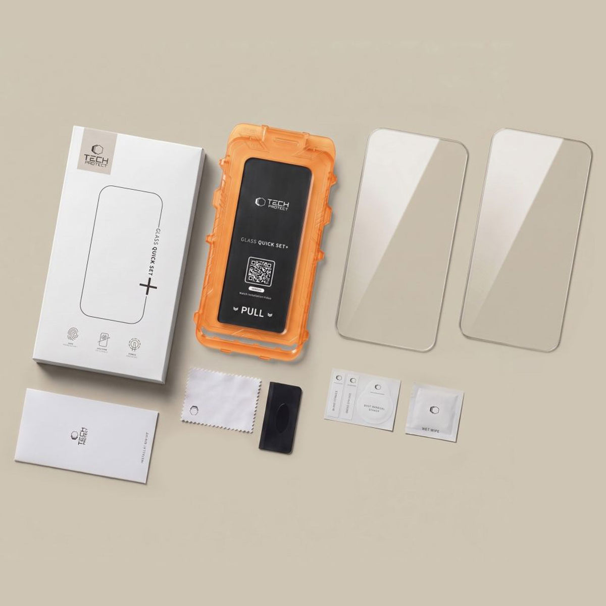 Samsung Galaxy S26 FE Tech-Protect Quick Set+ Skærmbeskyttelsesglas - 2 stk - Gennemsigtig
