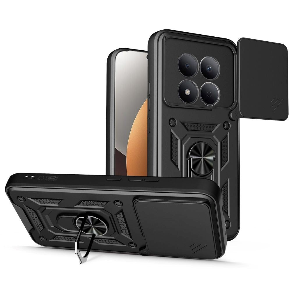 Xiaomi Redmi Note 15 Pro Tech-Protect Camshield m. Fingergreb & Ståfunktion - Sort