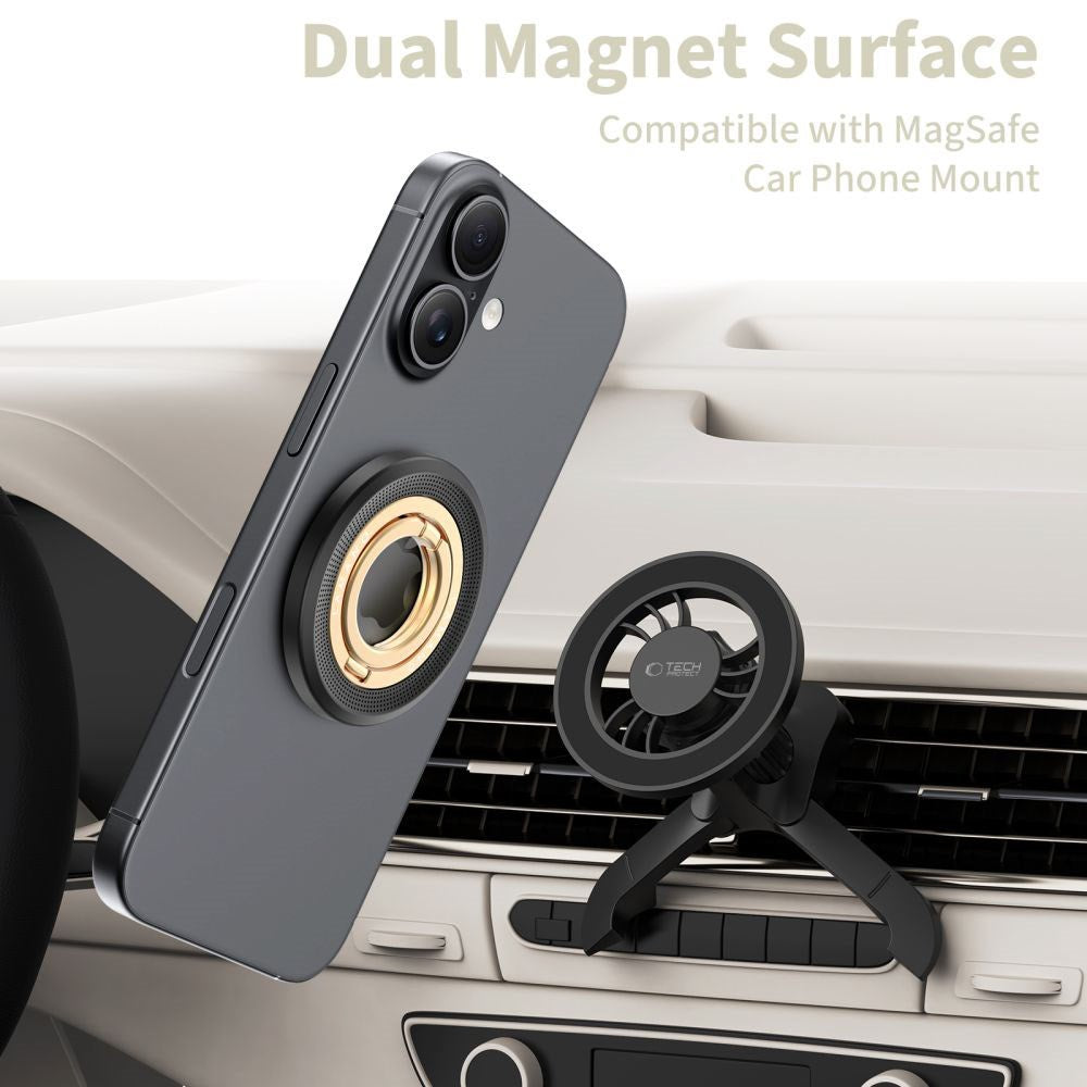 Tech-Protect Lamano Mobil Ring - MagSafe Kompatibel - Sort / Guld